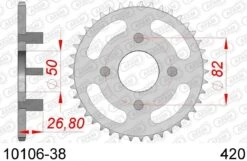 AFAM Tandwiel Achterzijde Staal 38T - 420