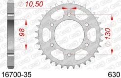 AFAM Tandwiel Achterzijde Staal 35T - 630