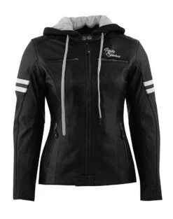 Rusty Stitches Joyce Hooded V2 Motorjas -Motoraccessoires rusty stitches jocye hooded v2 zwart wit 67a5